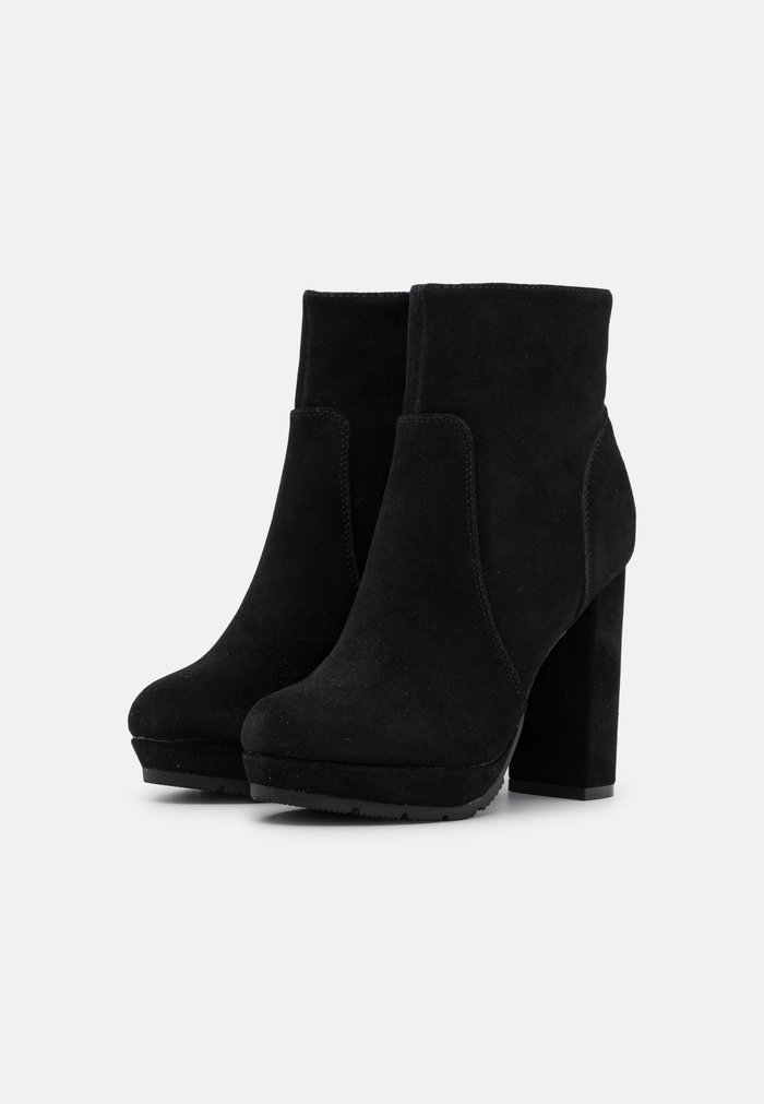 Bottines Anna Field LEATHER Block heel platform Zip UP Noir Femme | PNJ-2744421